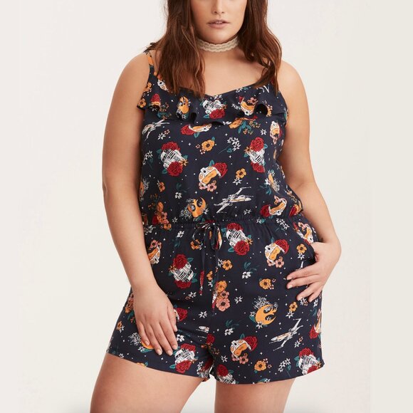 Torrid - Her Universe - Star Wars - Floral Rebellion Romper - Picture 1 of 10